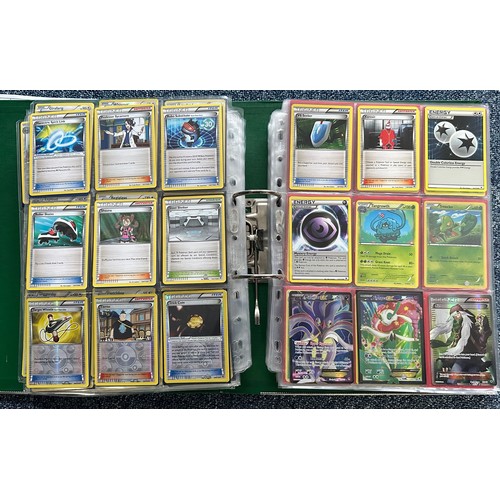 396 - Folder containing 8 near complete Pokemon sets from the XY series. Sets are Kalos starter set, Flash... 