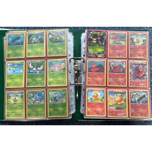 396 - Folder containing 8 near complete Pokemon sets from the XY series. Sets are Kalos starter set, Flash... 