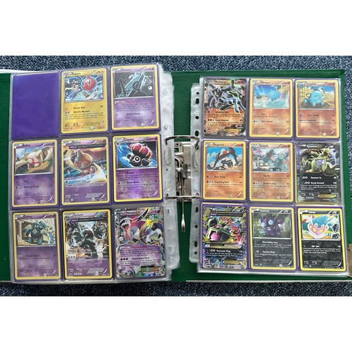 396 - Folder containing 8 near complete Pokemon sets from the XY series. Sets are Kalos starter set, Flash... 