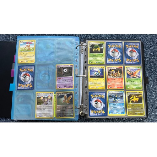 399 - Folder containing Diamond & Pearl series Pokemon cards. Near complete sets are Diamond & Pearl, Myst... 