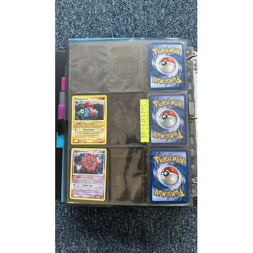 399 - Folder containing Diamond & Pearl series Pokemon cards. Near complete sets are Diamond & Pearl, Myst... 