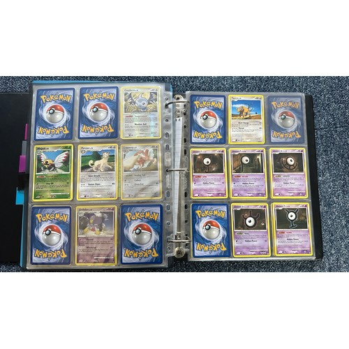 399 - Folder containing Diamond & Pearl series Pokemon cards. Near complete sets are Diamond & Pearl, Myst... 