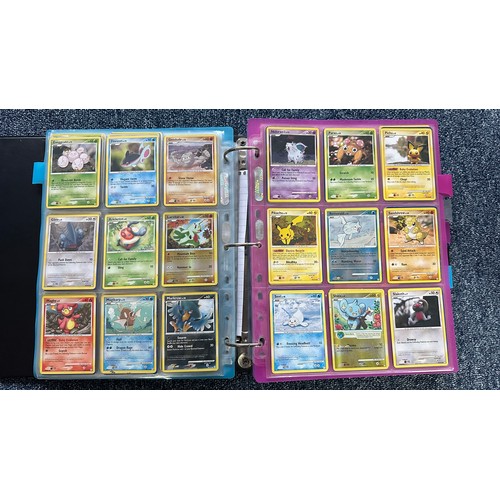 399 - Folder containing Diamond & Pearl series Pokemon cards. Near complete sets are Diamond & Pearl, Myst... 