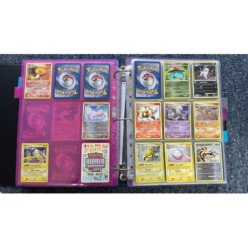 399 - Folder containing Diamond & Pearl series Pokemon cards. Near complete sets are Diamond & Pearl, Myst... 