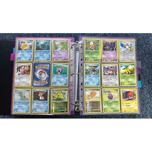 399 - Folder containing Diamond & Pearl series Pokemon cards. Near complete sets are Diamond & Pearl, Myst... 