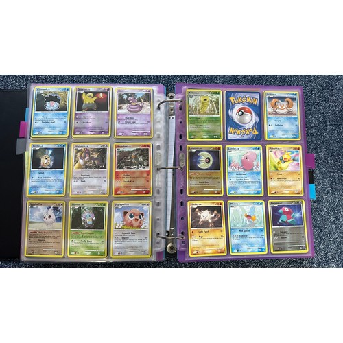 399 - Folder containing Diamond & Pearl series Pokemon cards. Near complete sets are Diamond & Pearl, Myst... 