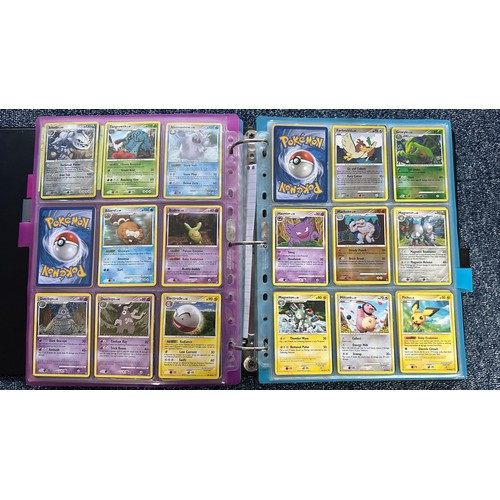 399 - Folder containing Diamond & Pearl series Pokemon cards. Near complete sets are Diamond & Pearl, Myst... 