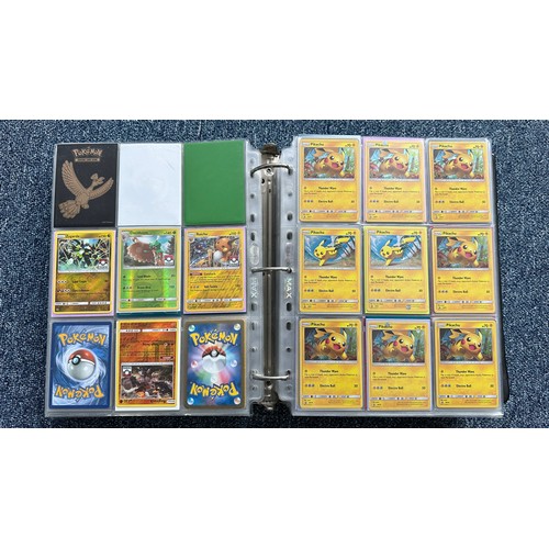 403 - A folder containing duplicates of Pokemon cards. Various sets and series including Base Set, Ultra P... 