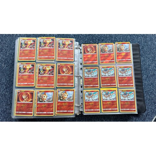 403 - A folder containing duplicates of Pokemon cards. Various sets and series including Base Set, Ultra P... 