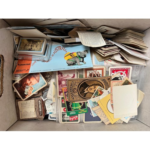 369 - Accumulation of trade cards, three full boxes of mixed unsorted trade cards in mixed condition. Need... 