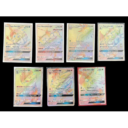 405 - Collection of 37 Rainbow Pokemon rare cards. Including Lycanroc GX 156/145, Celesteela GX 162/156, M... 