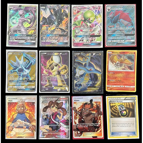 406 - Collection of full art Pokemon cards & trainer cards. Includes Mewtwo GX 78/73, Turtonator GX 131/14... 