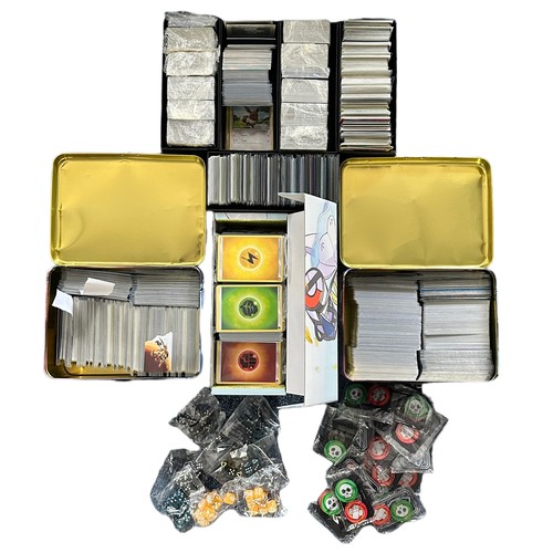 408 - A large collection of loose Pokemon cards, dice, counters, jumbo cards. All cards in near mint condi... 