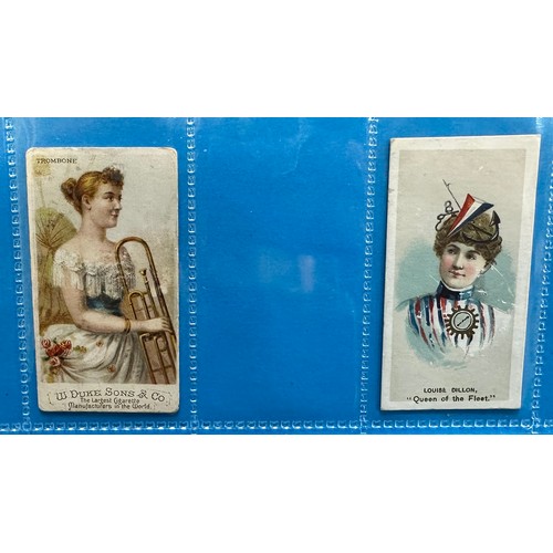 312 - Collection of cigarette card type cards, sleeved in an album, with better cards in very mixed condit... 