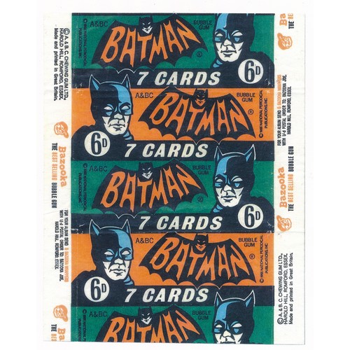 378 - A. & B.C. Gum Batman wax wrapper - green and orange.