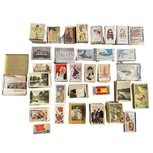 301 - Collection of overseas cigarette cards, complete and part sets in bundles, in variable condition wit... 