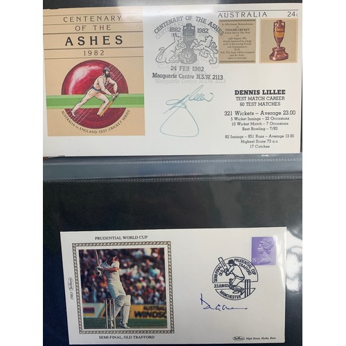 94 - Cricket First Day Cover’s. One volume of Benham signed covers (The Cricket Collection) with County &... 