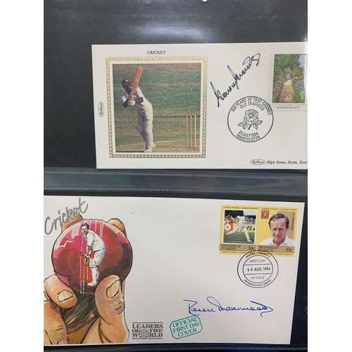 94 - Cricket First Day Cover’s. One volume of Benham signed covers (The Cricket Collection) with County &... 