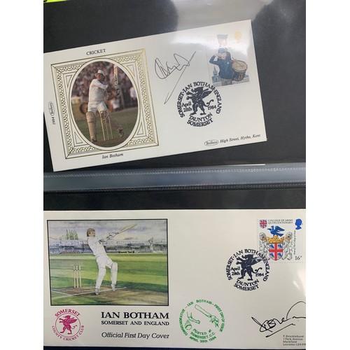 94 - Cricket First Day Cover’s. One volume of Benham signed covers (The Cricket Collection) with County &... 