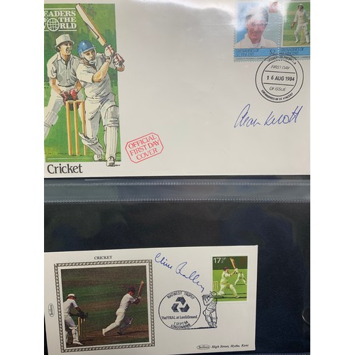 94 - Cricket First Day Cover’s. One volume of Benham signed covers (The Cricket Collection) with County &... 