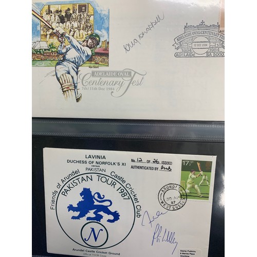 94 - Cricket First Day Cover’s. One volume of Benham signed covers (The Cricket Collection) with County &... 