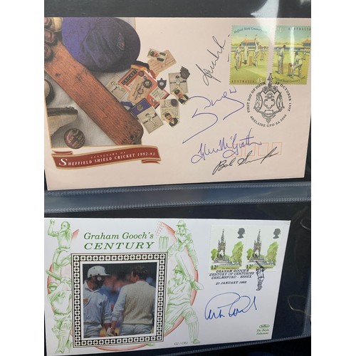 94 - Cricket First Day Cover’s. One volume of Benham signed covers (The Cricket Collection) with County &... 