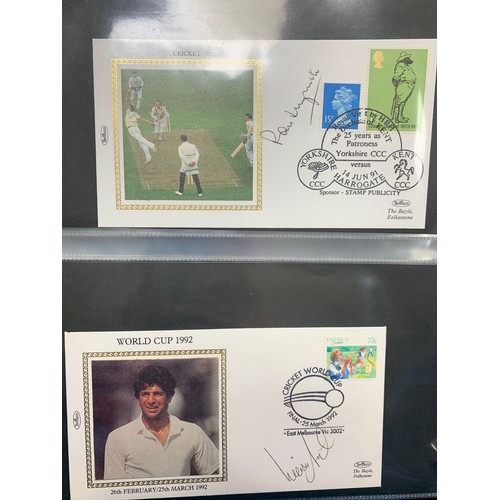 94 - Cricket First Day Cover’s. One volume of Benham signed covers (The Cricket Collection) with County &... 