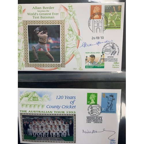 94 - Cricket First Day Cover’s. One volume of Benham signed covers (The Cricket Collection) with County &... 