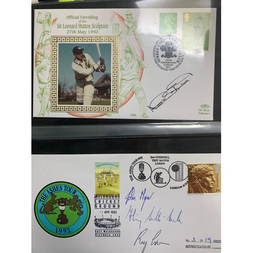 94 - Cricket First Day Cover’s. One volume of Benham signed covers (The Cricket Collection) with County &... 