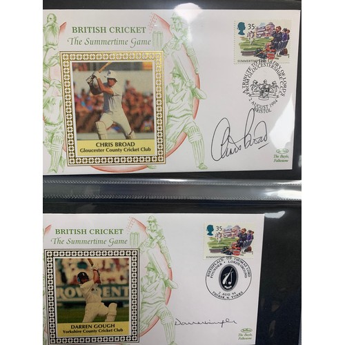 94 - Cricket First Day Cover’s. One volume of Benham signed covers (The Cricket Collection) with County &... 