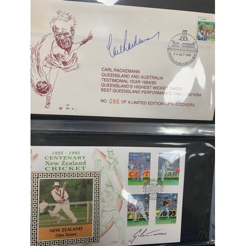 94 - Cricket First Day Cover’s. One volume of Benham signed covers (The Cricket Collection) with County &... 