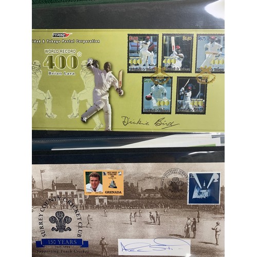 94 - Cricket First Day Cover’s. One volume of Benham signed covers (The Cricket Collection) with County &... 