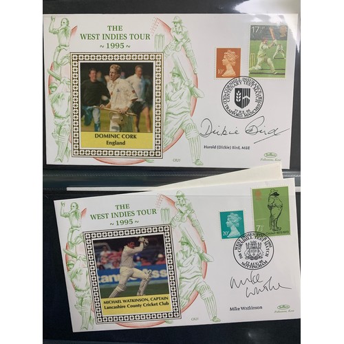 94 - Cricket First Day Cover’s. One volume of Benham signed covers (The Cricket Collection) with County &... 