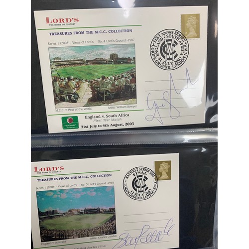 94 - Cricket First Day Cover’s. One volume of Benham signed covers (The Cricket Collection) with County &... 