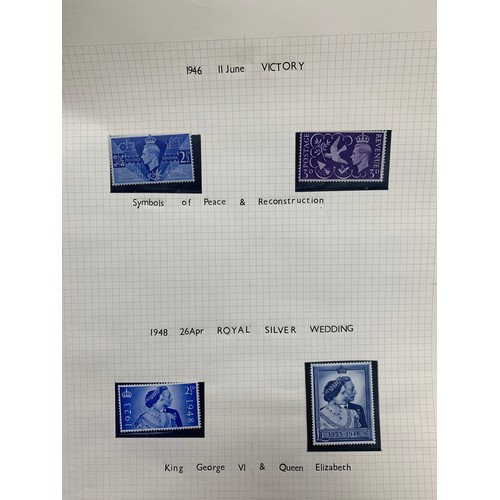 106 - Great Britain KGVI 1937-1951 UM on loose leaves, defins with 1937 wmk side and inv sets, 1939-1948 h... 