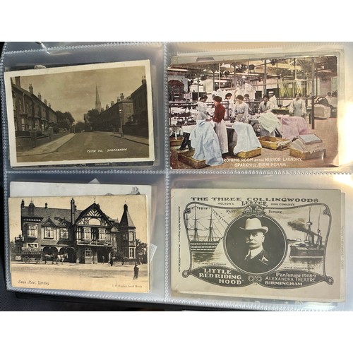 264 - Postcards - Birmingham (108), really lovely collection in an album with many RPs, some comic, with t... 