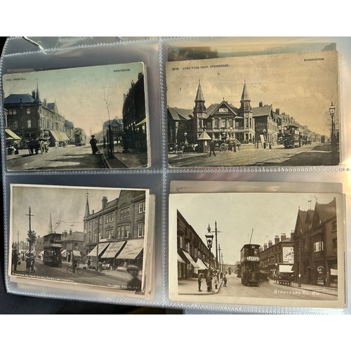 264 - Postcards - Birmingham (108), really lovely collection in an album with many RPs, some comic, with t... 