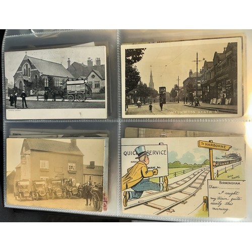 264 - Postcards - Birmingham (108), really lovely collection in an album with many RPs, some comic, with t... 