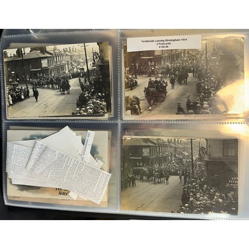 264 - Postcards - Birmingham (108), really lovely collection in an album with many RPs, some comic, with t... 