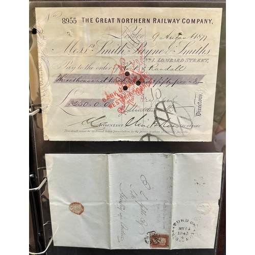 233 - Small selection of late 19th Century Railway paper ephemera neatly held in display binder including;... 