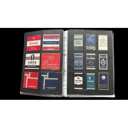 359 - Cigarette Packets. Album of Cigarette Packet fronts only, they have been cut out and neatly pasted i... 