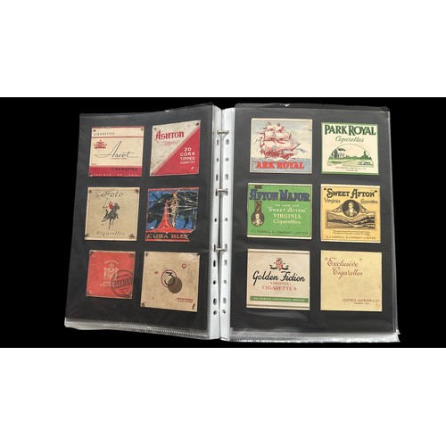 359 - Cigarette Packets. Album of Cigarette Packet fronts only, they have been cut out and neatly pasted i... 