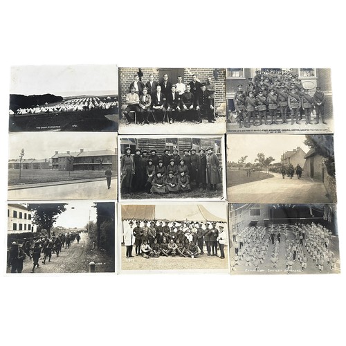 273 - Postcards - Military (90), varied and interesting lot with groups, individuals, camps, P.O.W., parad... 