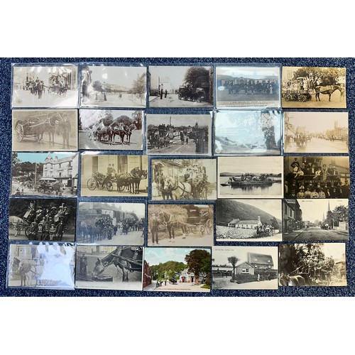 280 - Postcards - Transport / Horse-Drawn (25), good selection of RPs with King William IV's coach, London... 