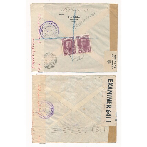 57 - Iran / Persia, pair of Airmail covers addressed to Messrs Alfred Wilson, Booksellers Limited, Gracec... 