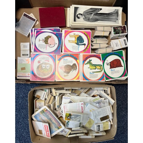 373 - Trade card collection in two boxes with mixed range of banded sets and parts sets, condition appears... 