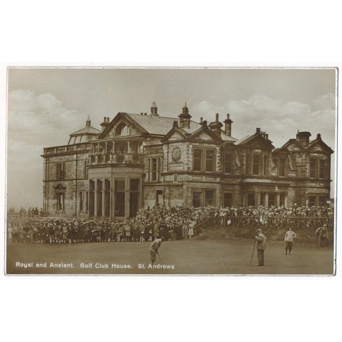 289 - View of St Andrews Golf Club House with game in progress. Card Title: Royal and Ancient. Golf Club H... 