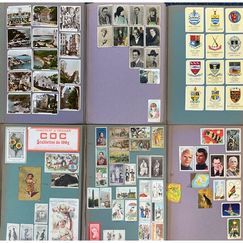 307 - Cigarette Cards. Mixed lot of mainly foreign cards in six scrap albums, Chinese, Far East Siamese 14... 