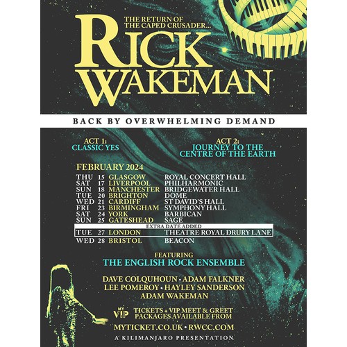 15 - Join the progressive rock legend, Rick Wakeman CBE, at his Birmingham concert, 