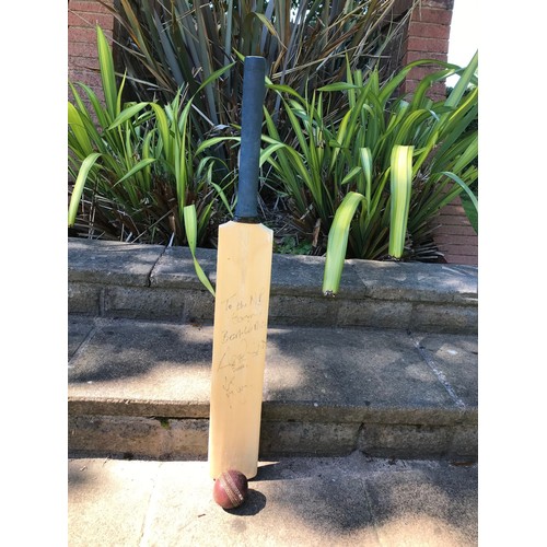 12 - Cricket bat, signed by England players Ashley Giles MBE and Ian Bell MBE following England's Ashes t... 